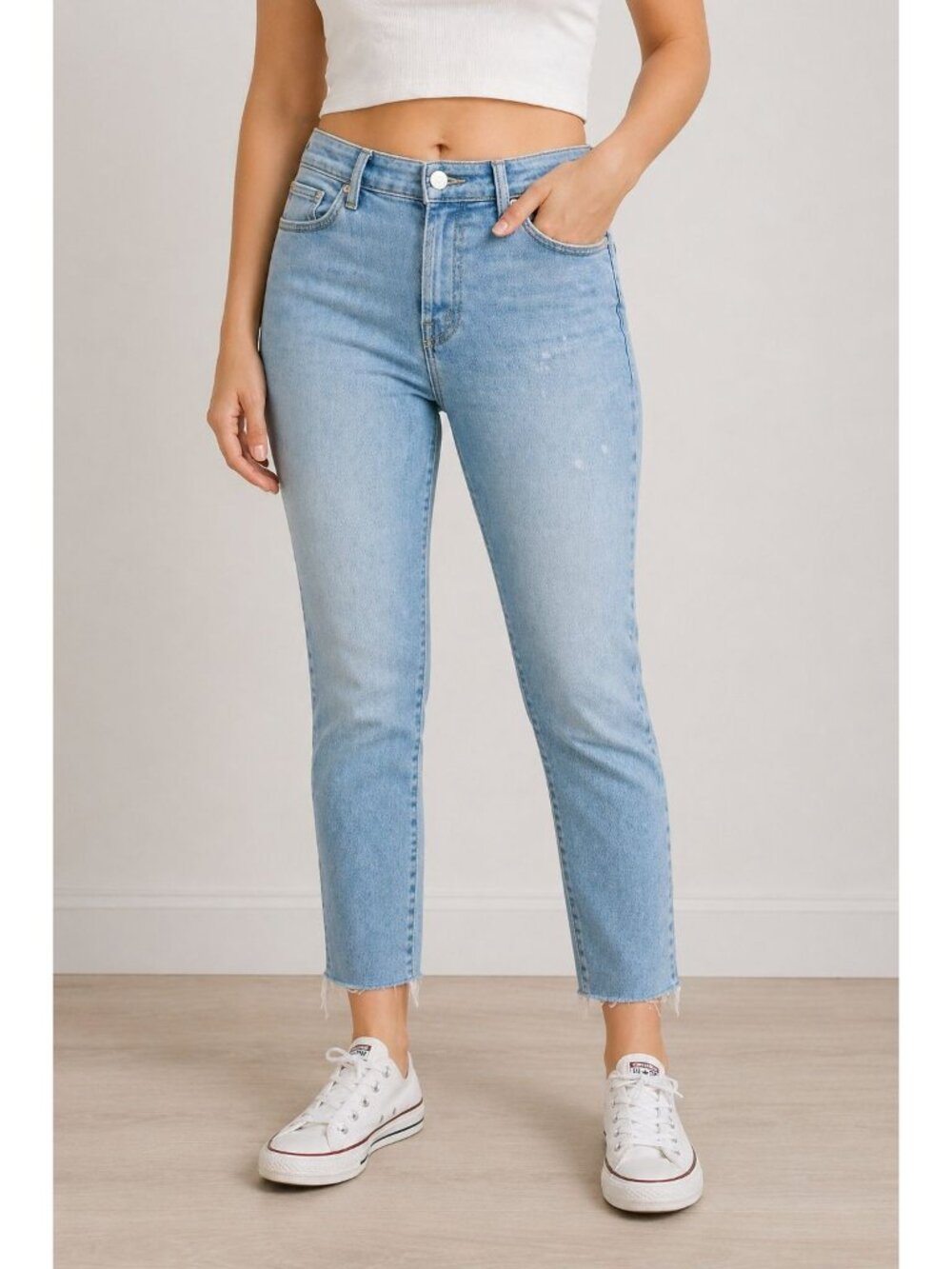 Mother Womens Jeans The Stunner Ankle Fray Crafty Side Stretch Denim Size 24